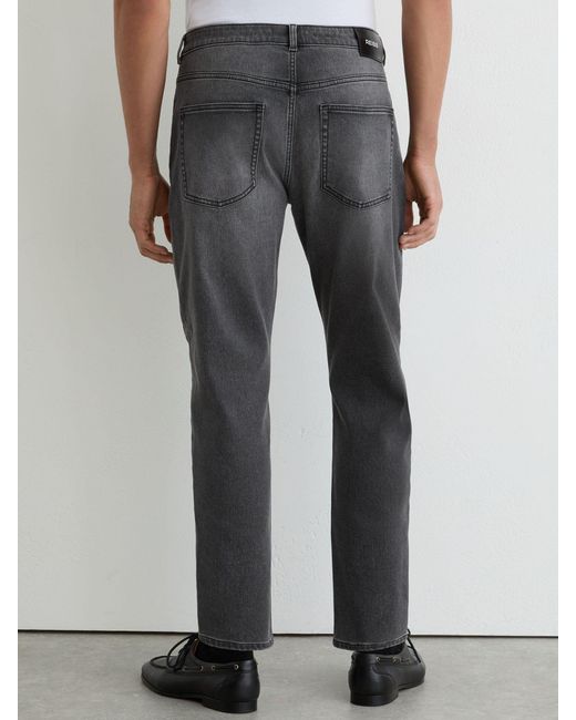 Reiss Black Relaxed-Fit Cropped Jeans for men