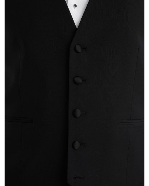 Reiss Black Wool-Blend Tailored-Fit Waistcoat for men