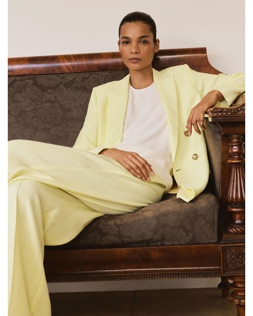 Reiss Natural Double-Breasted Peak-Lapel Suit Jacket