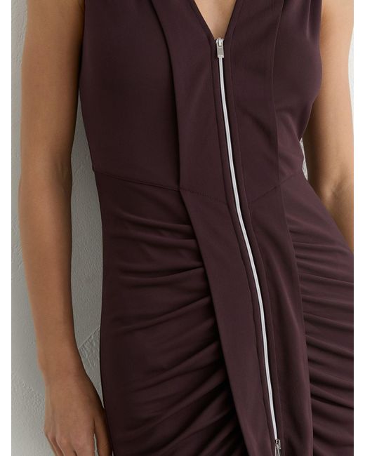 Reiss Multicolor Crepe-Jersey Zip-Detail Ruched Maxi Dress