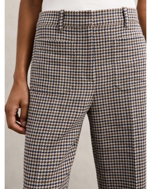 Reiss Natural Cotton-Linen Flared Trousers