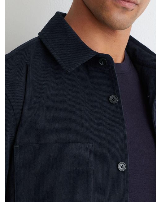 Reiss Blue Townie - Navy Corduroy Twin-pocket Overshirt, Xs for men