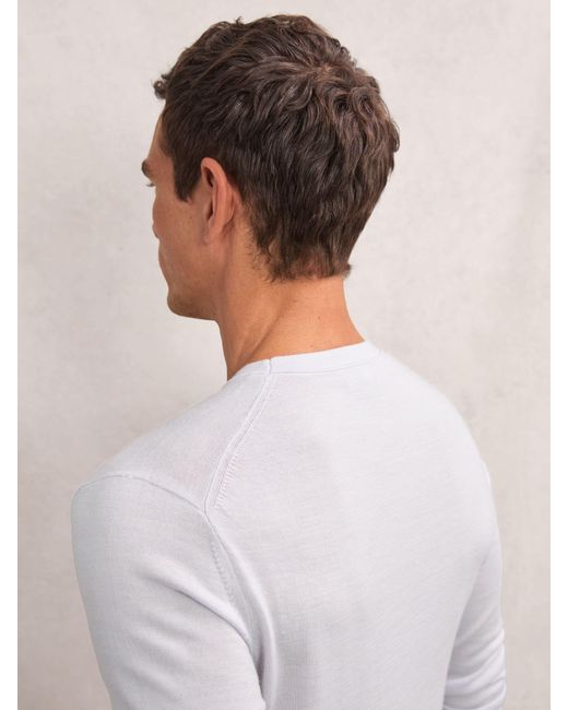 Reiss White Wessex Wool Crew Neck Jumper for men