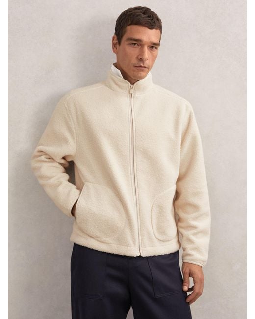 Reiss Natural Fleece Zip-Through Jacket for men