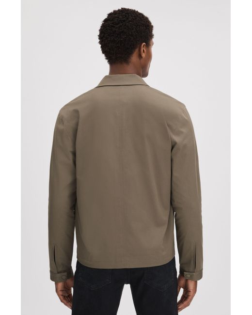 PAIGE Brown Cotton Blend Press-stud Jacket for men
