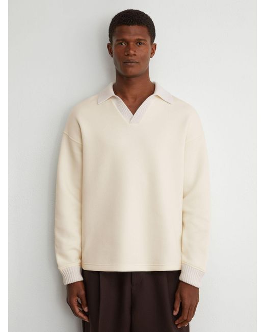 Reiss Natural Beaton - Off White Sweat Top, S for men
