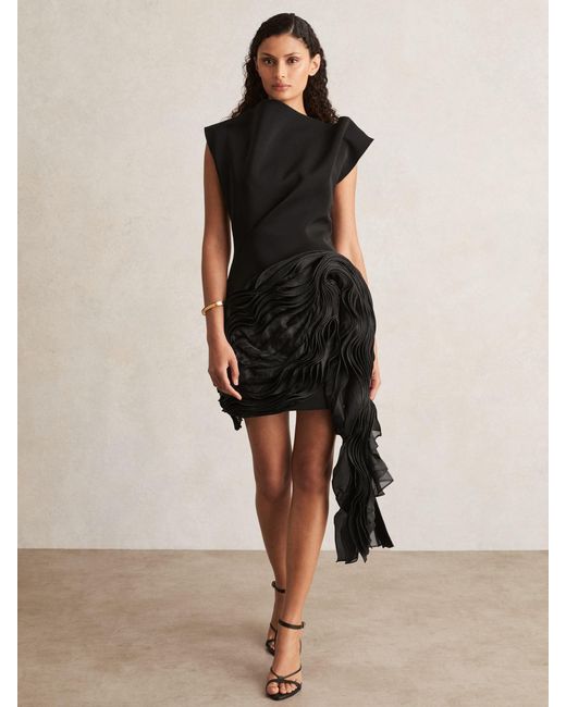 Acler Natural Ruffle Layered Mini Dress