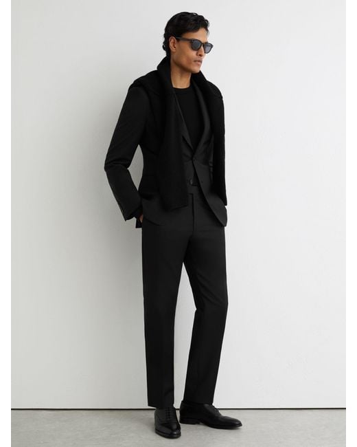 Reiss Promise - Black Tailored Fit Wool-blend Tailored-fit Suit Trousers, 42w X 33l (uk 42 L) for men