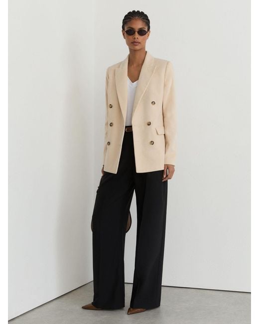 Reiss Natural Petite Cotton Corduroy Double-Breasted Blazer
