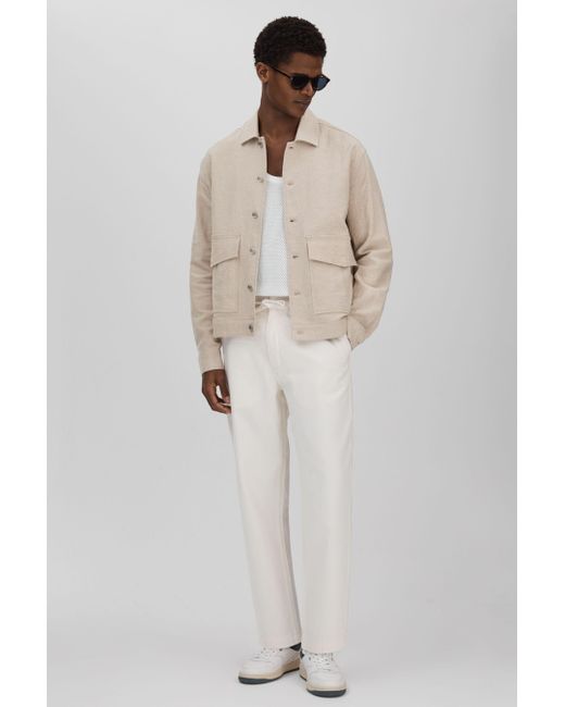 Wax London Natural Linen-cotton Jacket for men