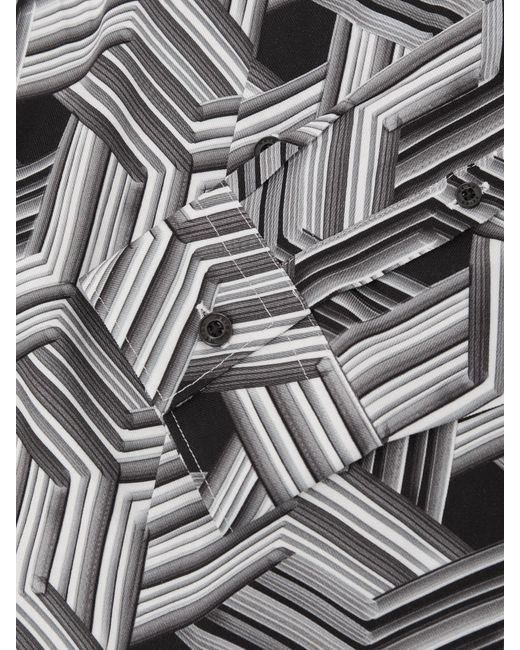 Reiss Conduit Abstract-Print Button-Through Shirt in Gray für Herren