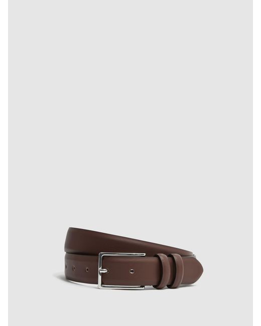 Reiss Brown Dante - Tan Smooth Leather Belt, 30 for men