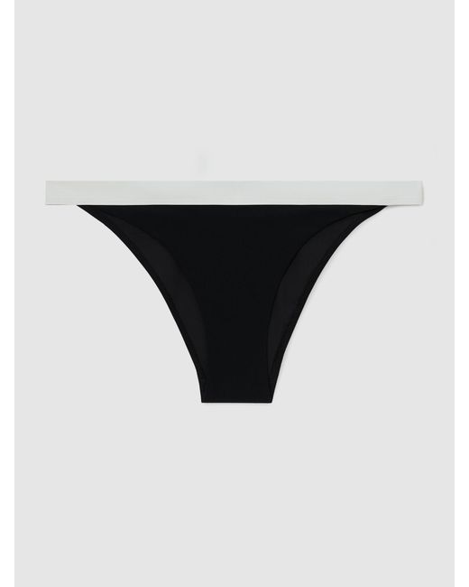 Reiss White Abby - Black/ivory Colour-block Bikini Bottoms, Us 8