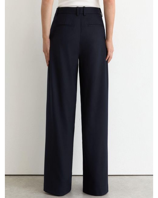 Reiss Blue Wool-Blend Wide-Leg Suit Trousers