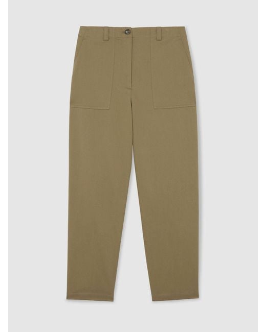 Reiss Natural Petite Cotton-Lyocell Tapered Trousers