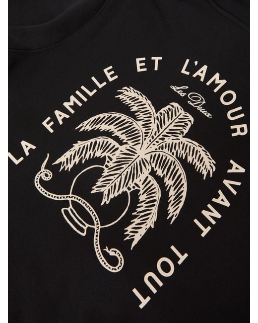 Les Deux Black Cotton Artwork-print Hoodie for men