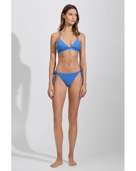 Reiss Riah - Light Blue Triangle Halter Neck Bikini Top