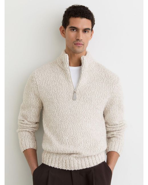 Reiss Multicolor Marled Half-Zip Knitted Jumper With Wool for men