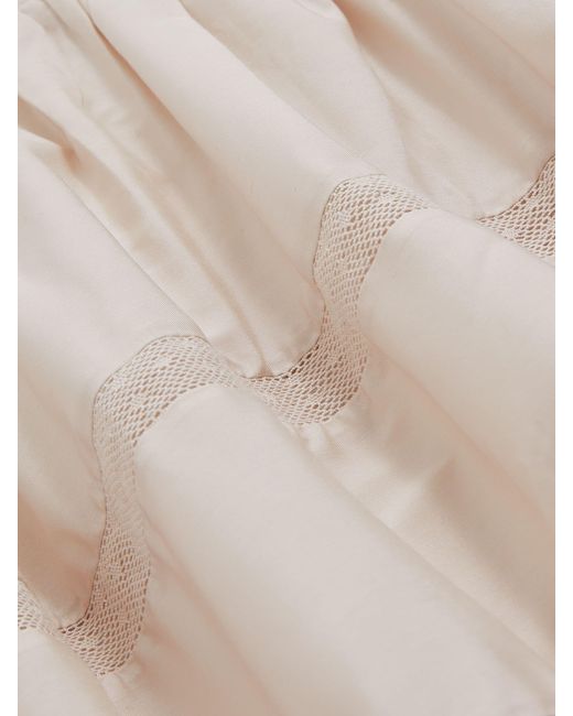Reiss Natural Shirred Ruffle Hem Mini Dress