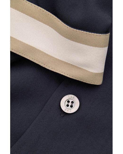 Reiss Blue Valbonne - Navy | Ché Cuff Detail Cuban Collar Shirt, S for men