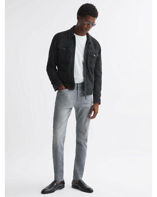 Reiss Black Slim Fit Jersey Jeans for men