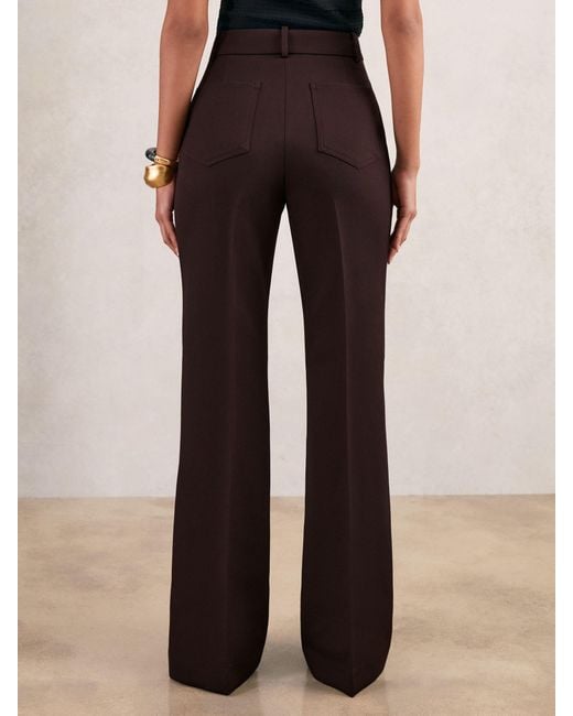 Reiss Multicolor Petite Twill Patch-Pocket Flared Trousers