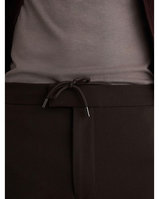 Reiss Brown Found Stretch Drawstring Trousers for men