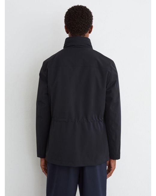 Reiss Blue Four-Pocket Hooded Jacket With Removable Gilet for men