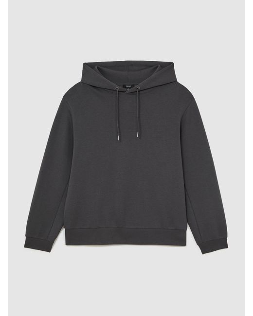 Reiss Black Falco - Charcoal Grey Premium Interlock Relaxed-fit Hoodie, S for men