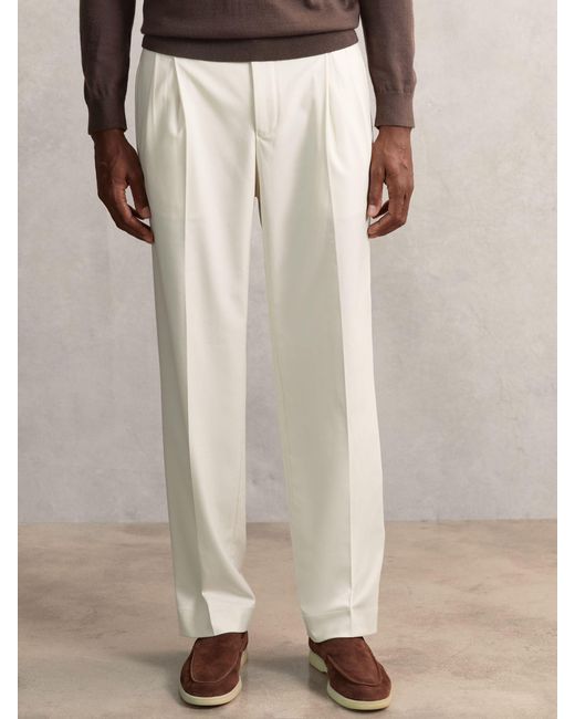 Reiss Multicolor Wide Leg Pleated Drawstring Trousers for men