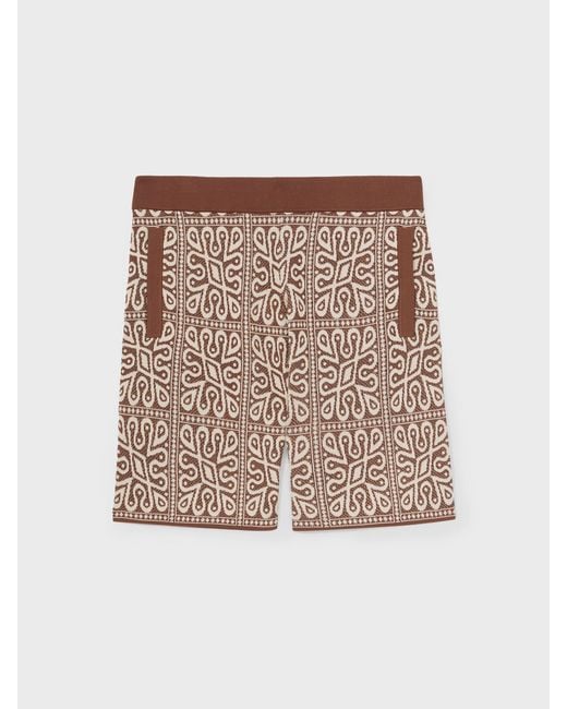 Reiss Natural Tile Pattern Knit Shorts for men
