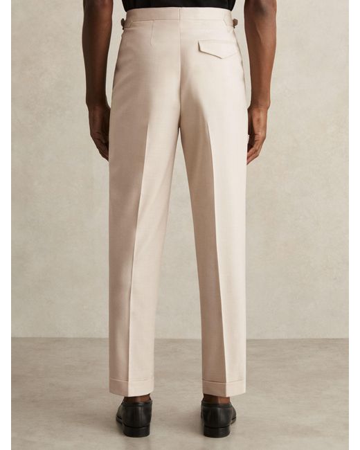 Reiss Natural Elite - Ecru Tapered Turn-up Trousers, 34 for men