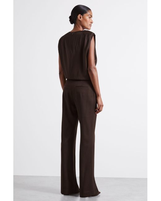 Reiss Brown Atelier Virgin Wool-Blend Suit Trousers