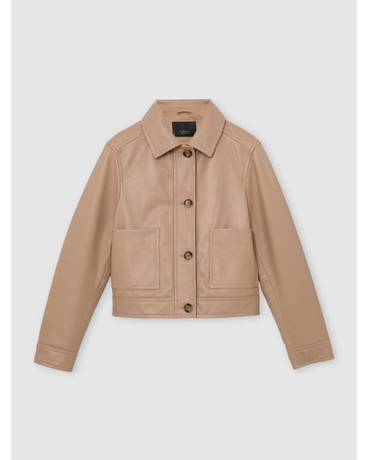 Reiss Natural Leather Trucker Jacket