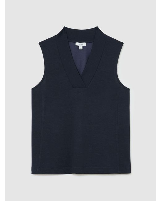 Reiss Blue Jersey V-Neck Vest