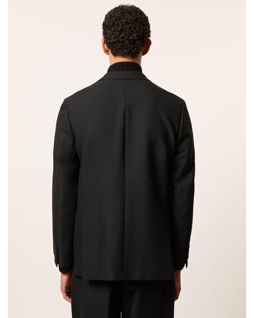 Reiss Black Monogram Relaxed Single-Breasted Blazer for men