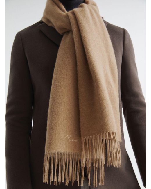 Reiss Natural Picton - Camel Cashmere Blend Scarf, One for men