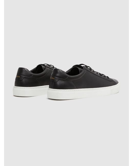 Reiss Finley - Black Leather Trainers, Us 8 (uk 7) for men