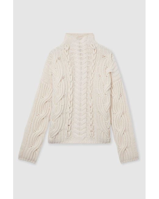 Reiss Natural Atelier Wool And Cashmere Cabled Jumper