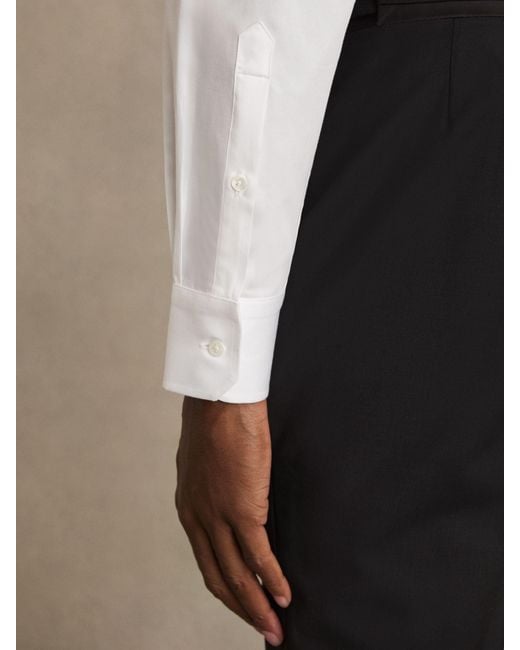 Reiss White Regular Fit Cotton Double Cuff Dinner Shirt for men