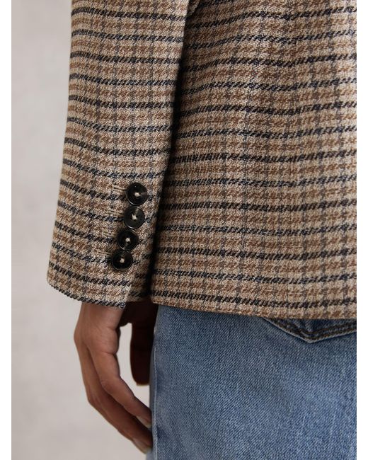 Reiss Natural Single-Breasted Suit Blazer With Linen