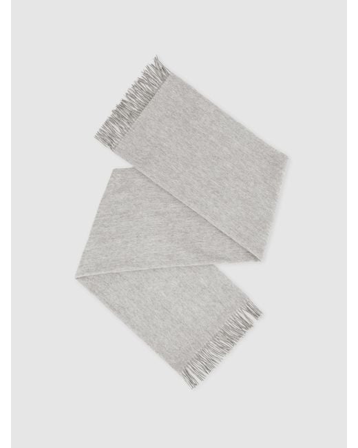 Reiss White Picton Cashmere Blend Scarf Wool Plain