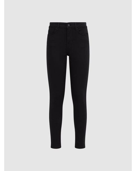 Reiss Lux - Black Mid Rise Skinny Jeans, 31r