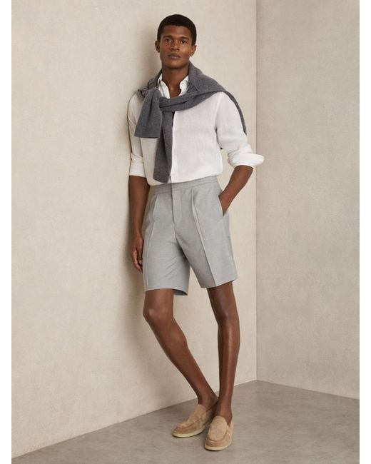 Reiss Natural Relaxed Drawstring Shorts for men