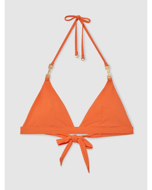 Reiss Natural Triangle Halter Neck Bikini Top