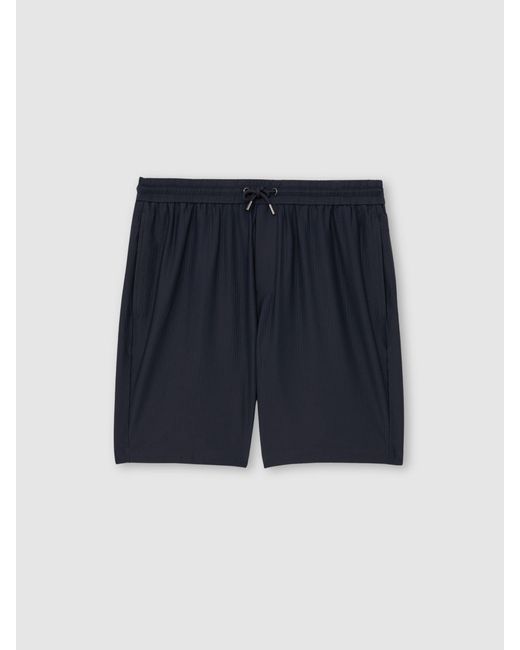 Reiss Blue Seersucker Drawstring Shorts for men