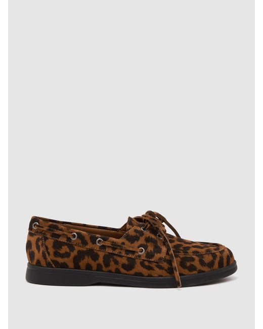 Reiss Natural Suede Flat Boat Shoes