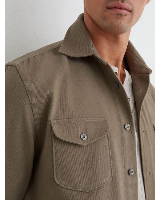 Reiss Natural Cotton-Twill Twin-Pocket Regular-Fit Shirt for men