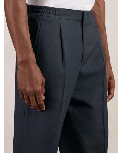 Reiss Natural Relaxed Drawstring Trousers With Turn-Ups for men