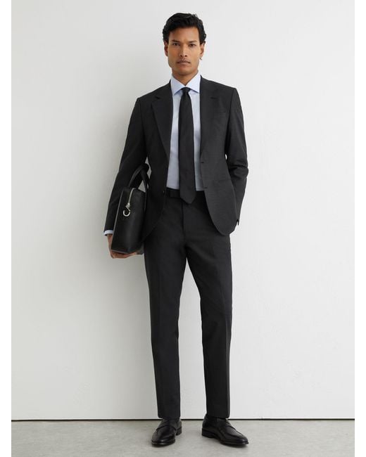 Reiss Gray Promise - Grey Tailored Fit Wool-blend Single-breasted Suit Blazer, 48 L for men